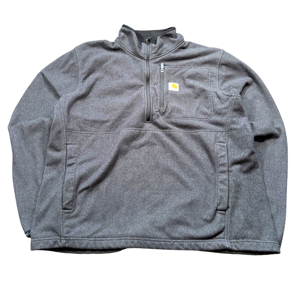 Carhartt Dalton Half Zip Fleece Pullover Mens Large Gray Heather Sweater Jacket